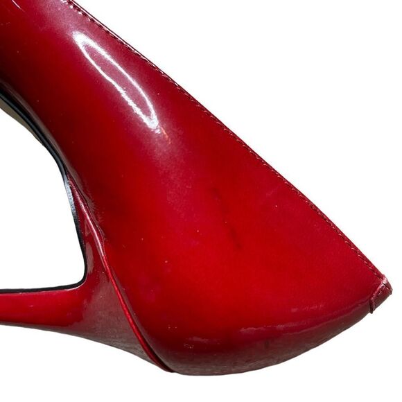 Enzo Angiolini Candy Apple Red Studded Peep Toes - Picture 16 of 16